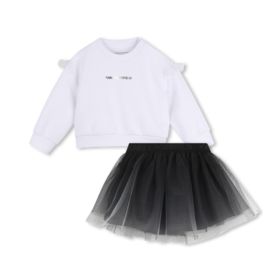 Conjunto de moletom e saia KARL LAGERFELD KIDS MENINA