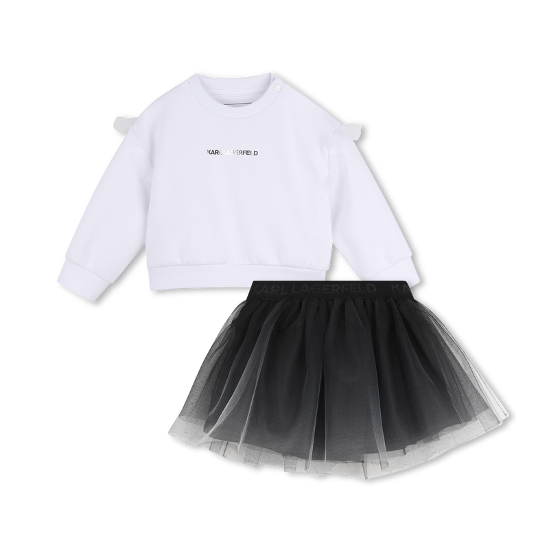 Conjunto de moletom e saia KARL LAGERFELD KIDS 
                        MENINA