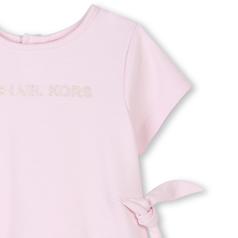 Vestido manga curta em algod&atilde;o MICHAEL KORS 
                        GIRL