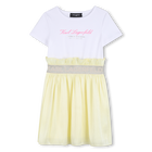 Vestido bi-material manga curta KARL LAGERFELD KIDS 
                    GIRL