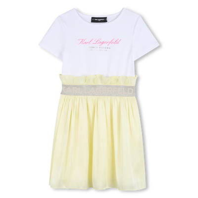 VESTIDO BI-MATERIAL MANGA CURTA KARL LAGERFELD KIDS GIRL