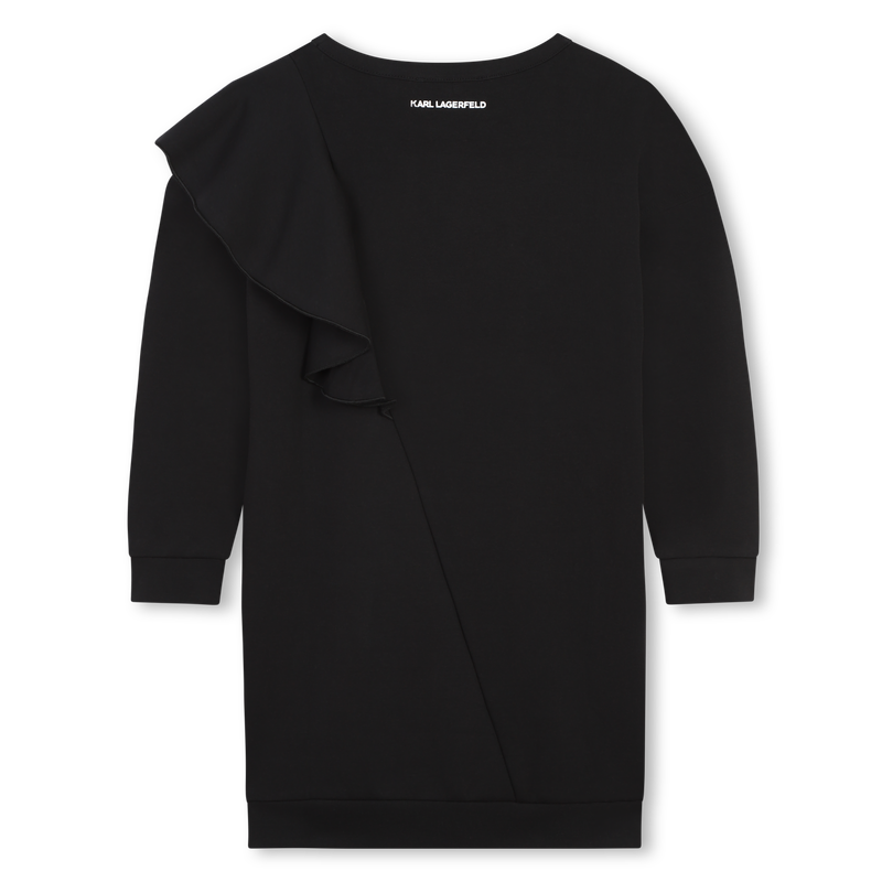 Vestido direito com folhos KARL LAGERFELD KIDS 
                        GIRL