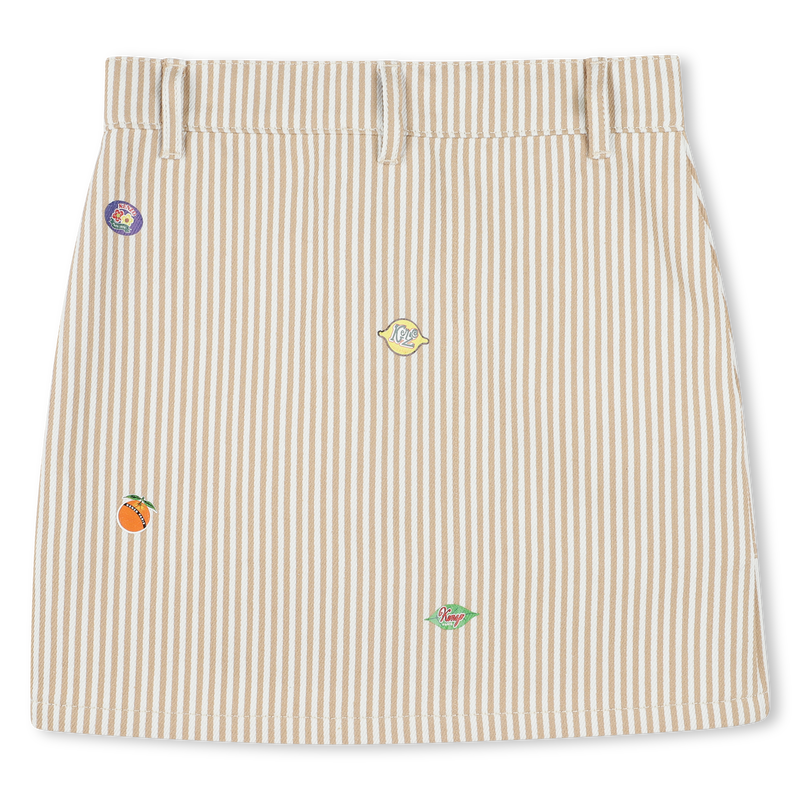 Saia de algod&atilde;o com emblemas KENZO KIDS 
                        MENINA