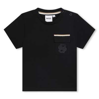 T-shirt de algod&atilde;o com bolso BOSS BOY