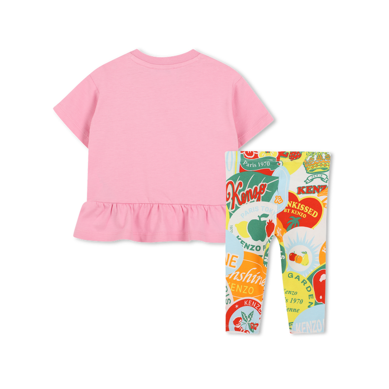T-shirt e leggings de algod&atilde;o KENZO KIDS 
                        GIRL