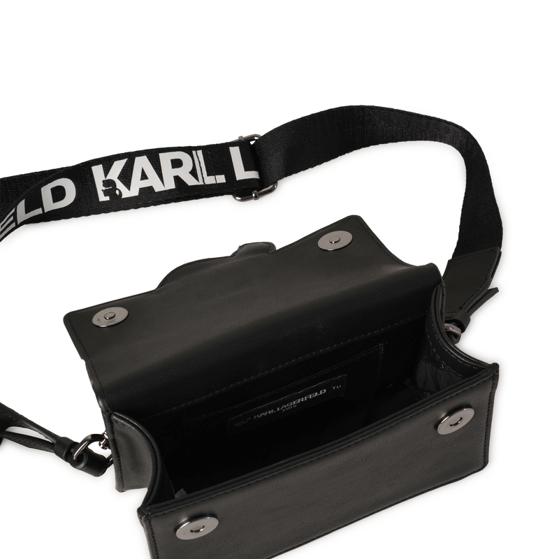 Mala de mão em tecido revestido de grão fino KARL LAGERFELD KIDS 
                    GIRL