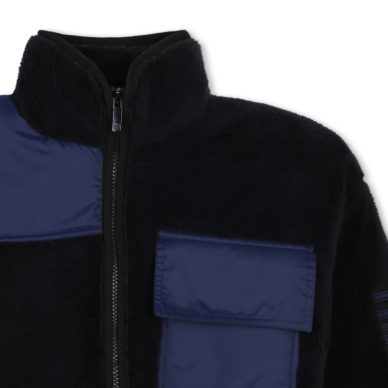 Zip-Up Bi-Material Cardigan TIMBERLAND 
                    BOY