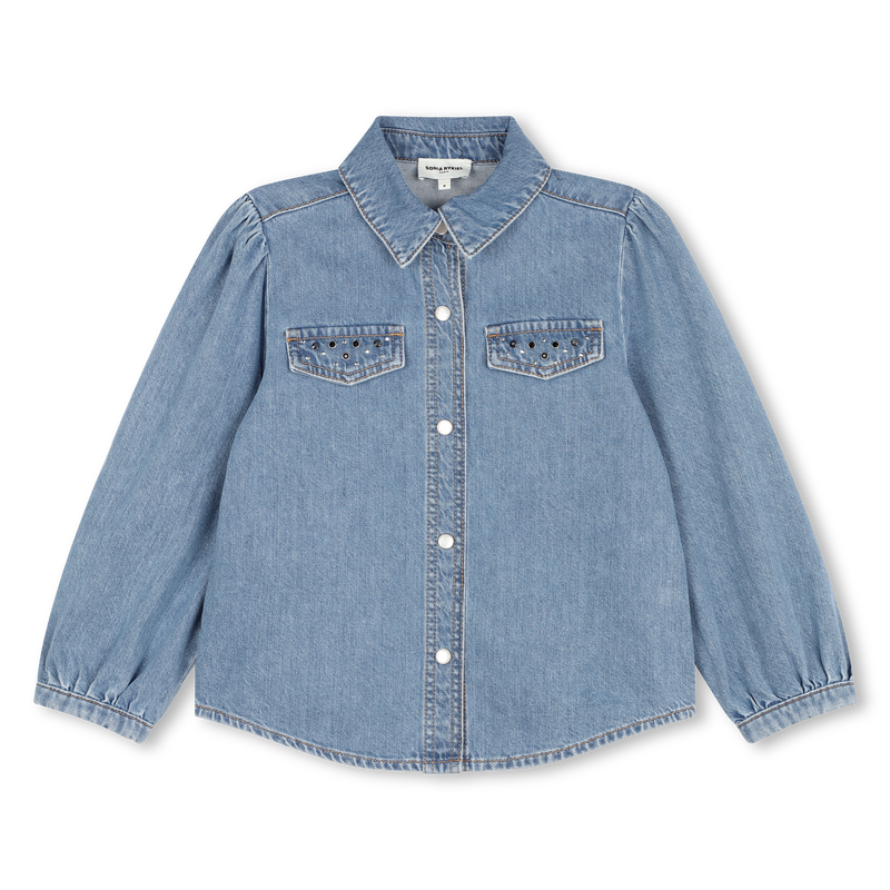 Camisa de ganga com strass SONIA RYKIEL 
                    GIRL