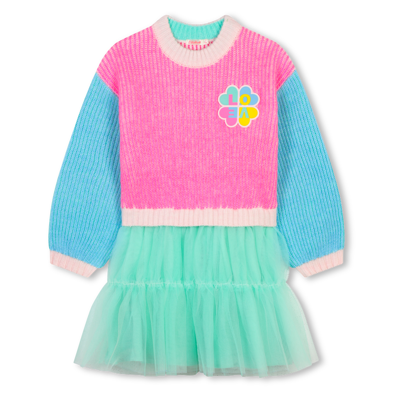 Vestido bi-mat&eacute;ria BILLIEBLUSH 
                        GIRL