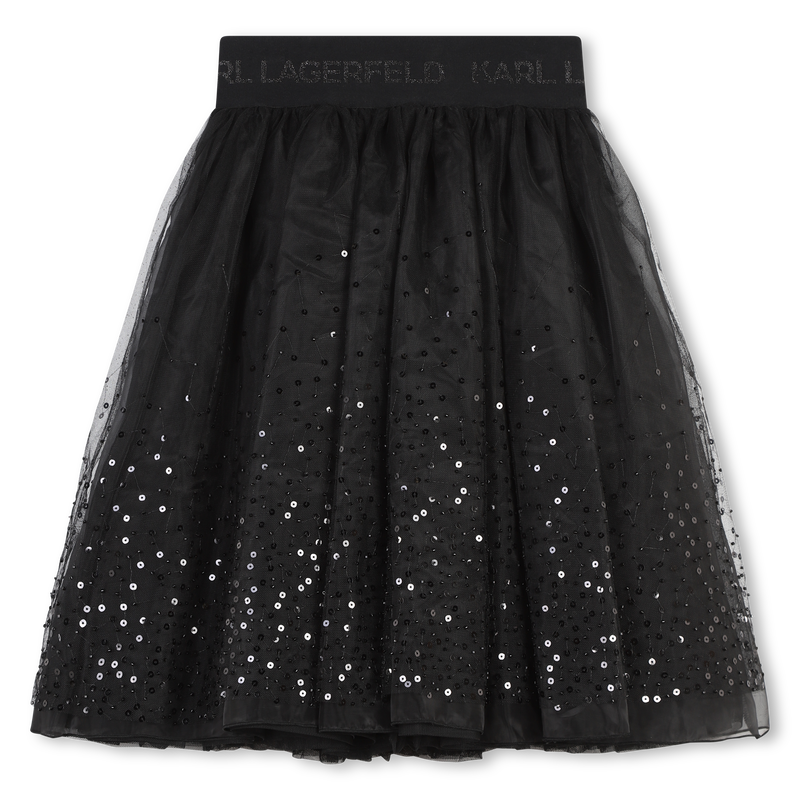 Saia de tule com lantejoulas KARL LAGERFELD KIDS 
                        GIRL