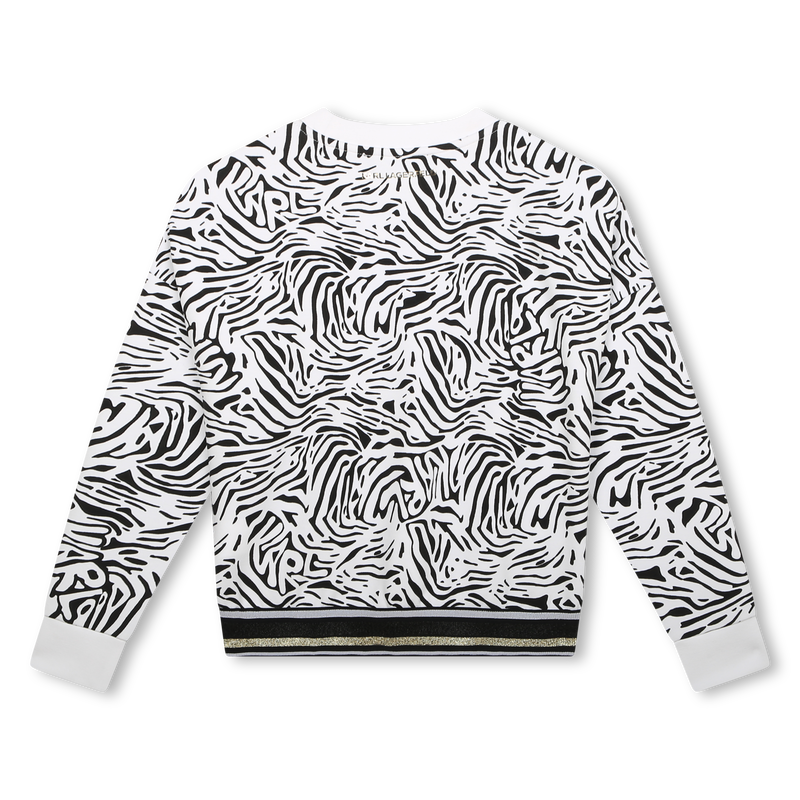 Sweatshirt com padrão de zebra KARL LAGERFELD KIDS 
                    GIRL