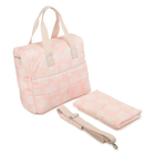 Saco de fraldas acolchoado em popelina estampada, ROSA VELADO, hi-res