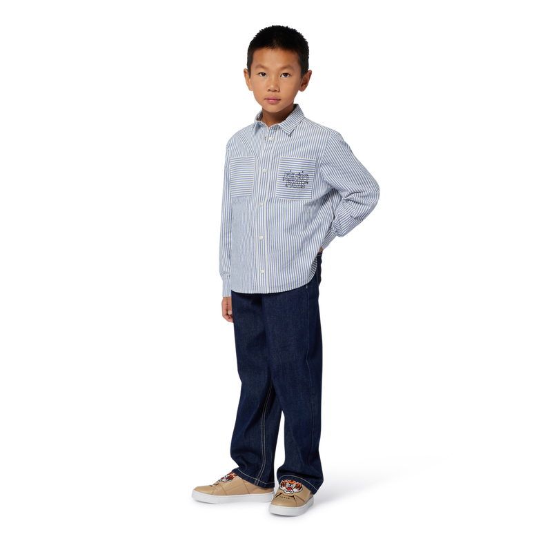 Camisa de algod&atilde;o &agrave;s riscas KENZO KIDS 
                        BOY