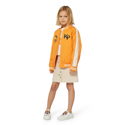 Saia de algod&atilde;o com emblemas KENZO KIDS GIRL