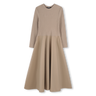 Vestido comprido bimaterial DKNY 
                    GIRL