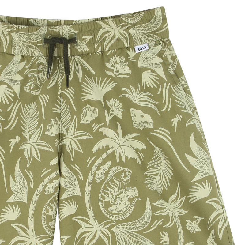 Bermudas estampadas de algod&atilde;o BOSS 
                        MENINO