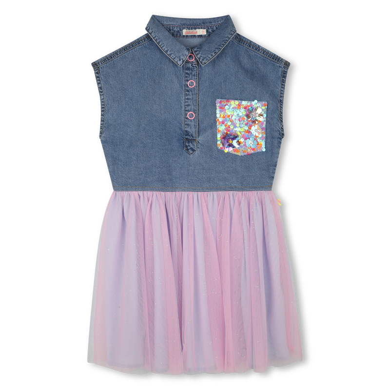 Bimaterial dress with sequins BILLIEBLUSH 
                    GIRL