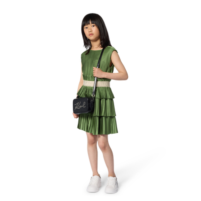 VESTIDO PLISSADO DE MANGA CURTA KARL LAGERFELD KIDS GIRL