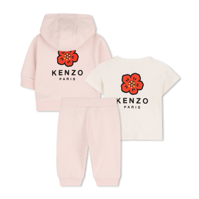 Conjunto de cal&ccedil;a, cardig&atilde; e camiseta KENZO KIDS UNISSEX