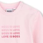 Conjunto de cal&ccedil;a, cardig&atilde; e camiseta BOSS 
                    MENINA
