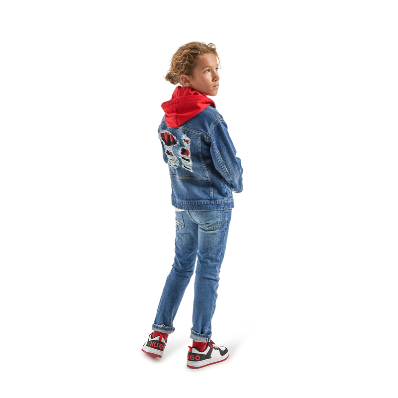 Distressed straight jeans HUGO 
                    BOY