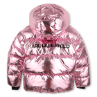 Casaco acolchoado com capuz KARL LAGERFELD KIDS 
                    GIRL