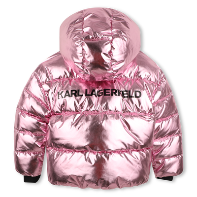 Casaco acolchoado com capuz KARL LAGERFELD KIDS GIRL