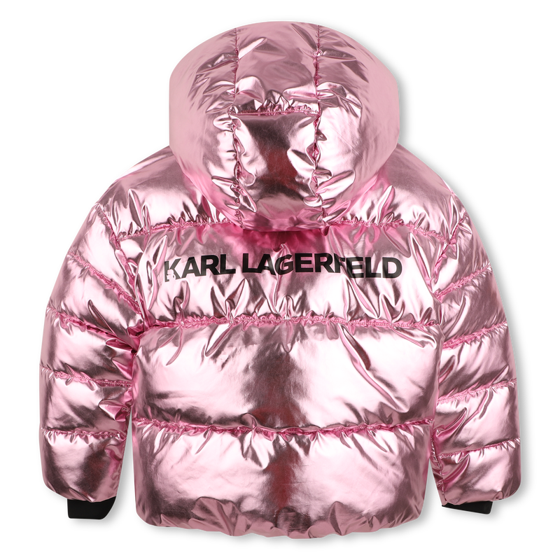 Casaco acolchoado com capuz KARL LAGERFELD KIDS 
                        GIRL