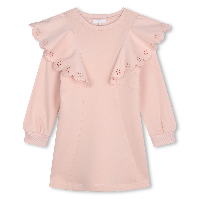 Vestido de moletão com folhos CHLOE 
                    GIRL