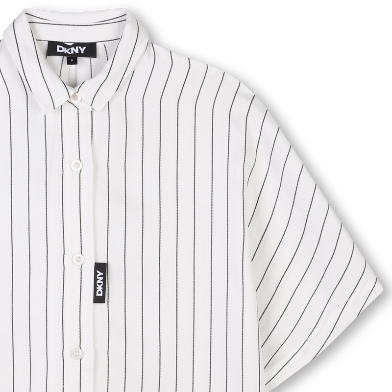 Camisa comprida &agrave;s riscas DKNY 
                        GIRL