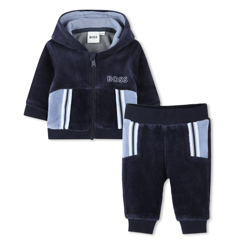 Conjunto de 2 pe&ccedil;as em veludo BOSS 
                        BOY