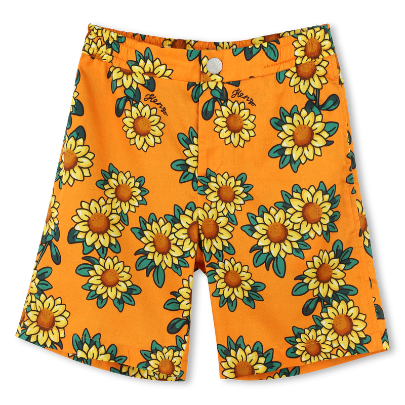 Bermudas em cetim de algod&atilde;o KENZO KIDS 
                        MENINO