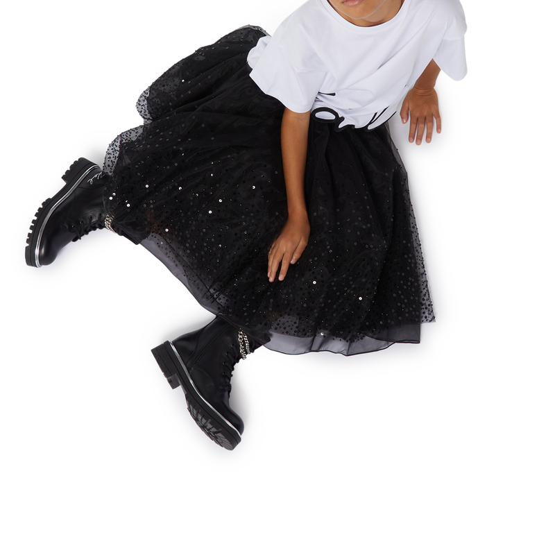 Bon&eacute; de algod&atilde;o com strass KARL LAGERFELD KIDS 
                        GIRL