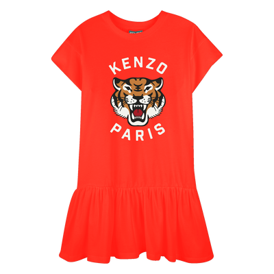 Vestido estampado com folho KENZO KIDS GIRL
