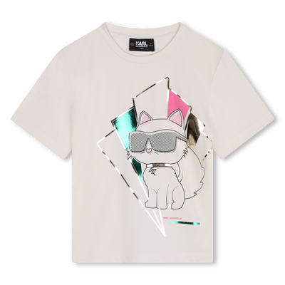 T-shirt com estampado KARL LAGERFELD KIDS GIRL