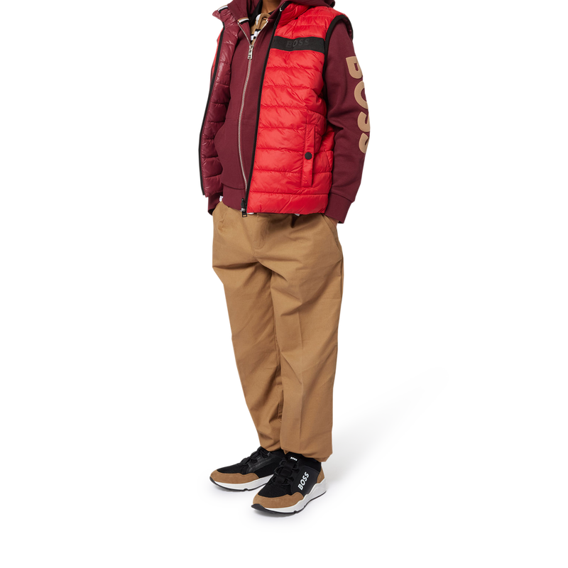 Cardig&atilde; com capuz em piqu&eacute; BOSS 
                        BOY