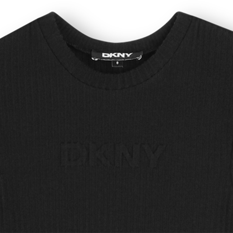 Vestido comprido bimaterial DKNY 
                    GIRL