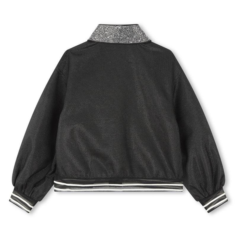 Rhinestone Collar Zip-Up KARL LAGERFELD KIDS 
                    GIRL