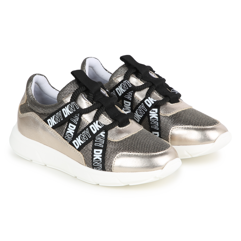 Leather & mesh sneakers DKNY 
                    GIRL