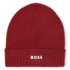 Chap&eacute;u de malha com logotipo, VERMELHO ESCURO, hi-res