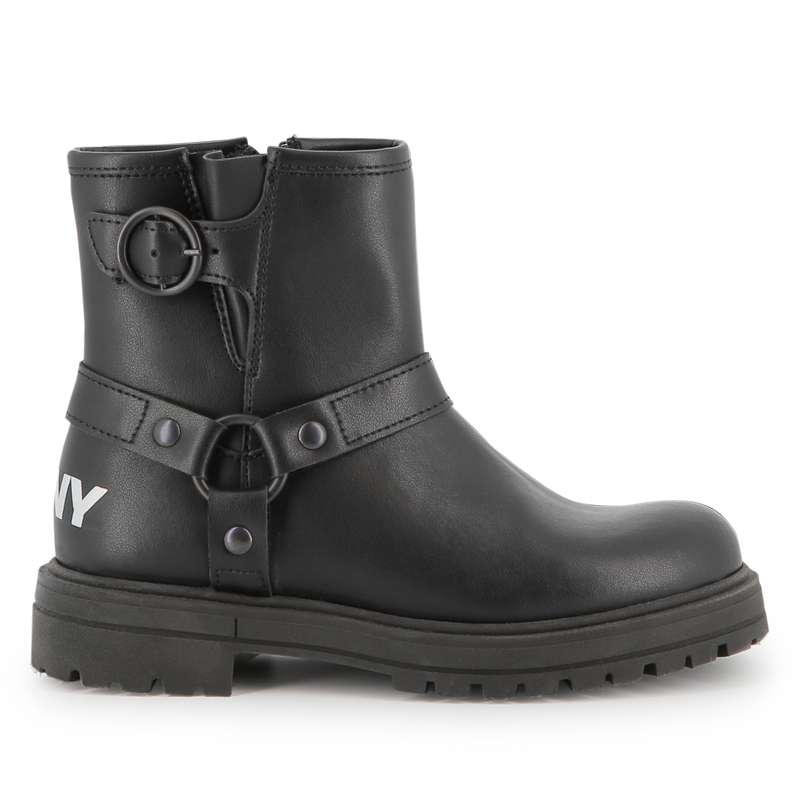 Botas de motociclista de couro de vaca DKNY 
                    GIRL