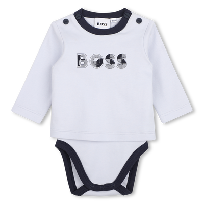 Conjunto de body, babador e chapéu BOSS BOY