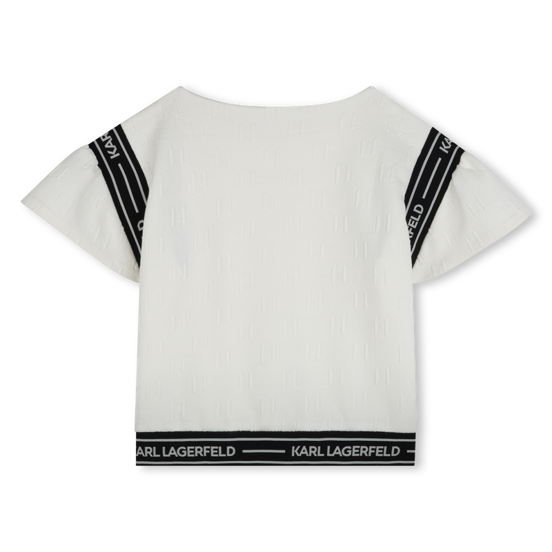 T-shirt com mangas de folhos KARL LAGERFELD KIDS 
                        GIRL