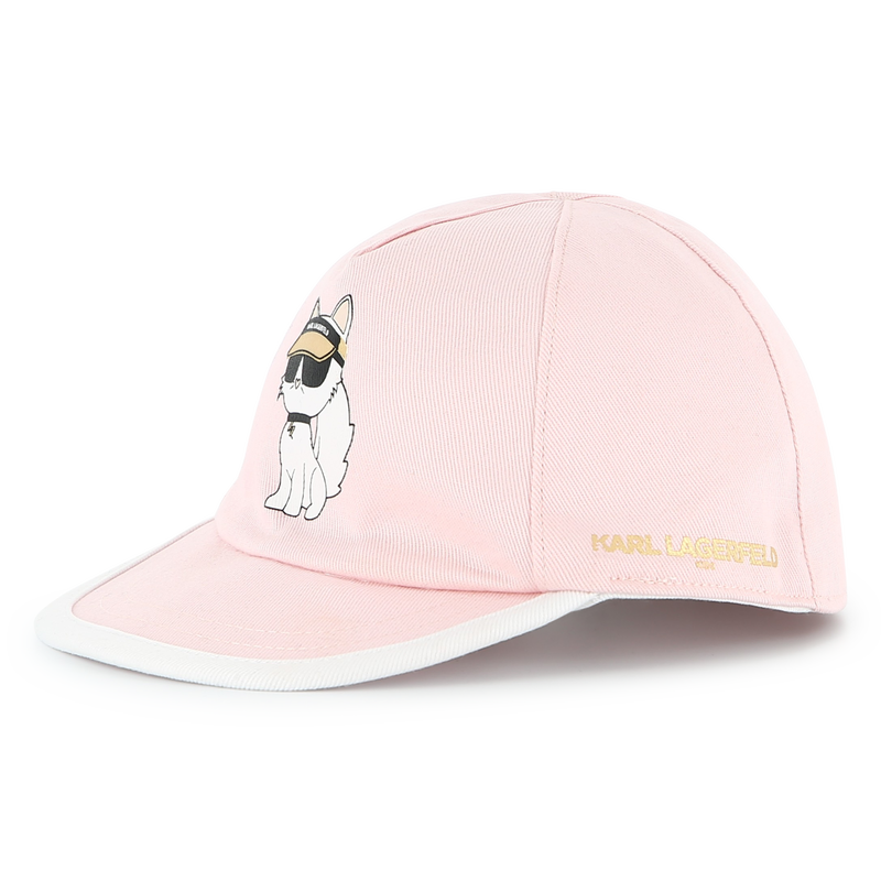 Boné reversível de algodão KARL LAGERFELD KIDS 
                    GIRL