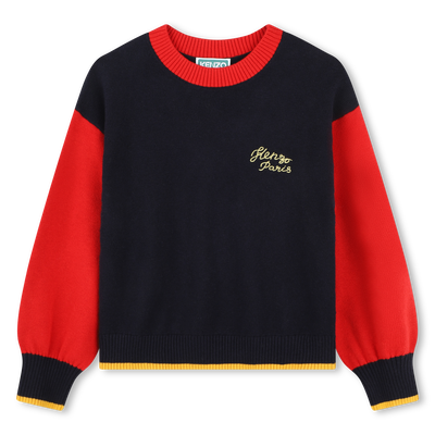 Camisola de malha com bordados KENZO KIDS GIRL