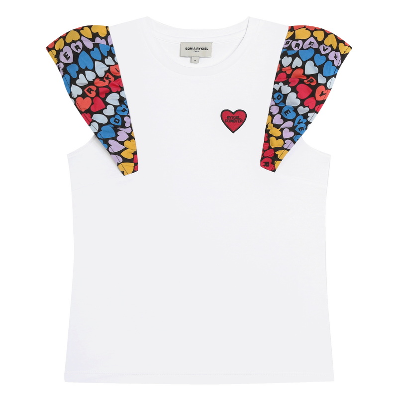 T-shirt manga curta de algodão SONIA RYKIEL 
                    GIRL
