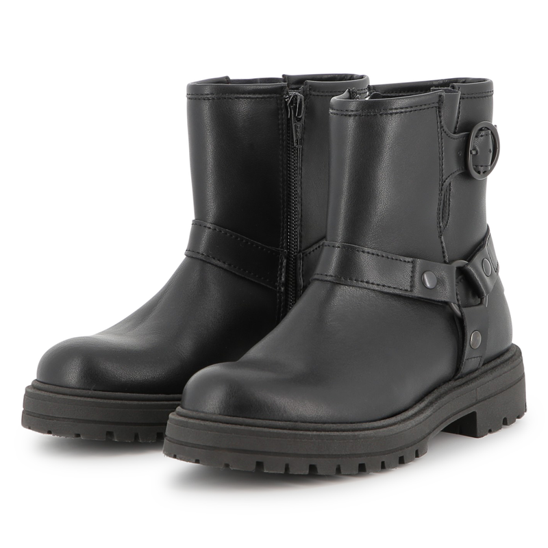 Botas de motociclista de couro de vaca DKNY 
                    GIRL