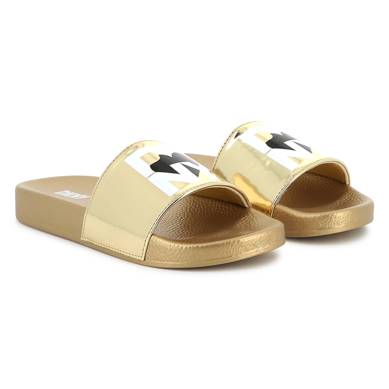 Chinelos metalizados DKNY 
                        MENINA