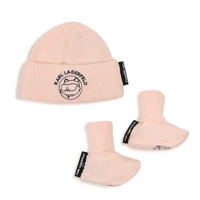 Conjunto de touca e pantufas KARL LAGERFELD KIDS MENINA