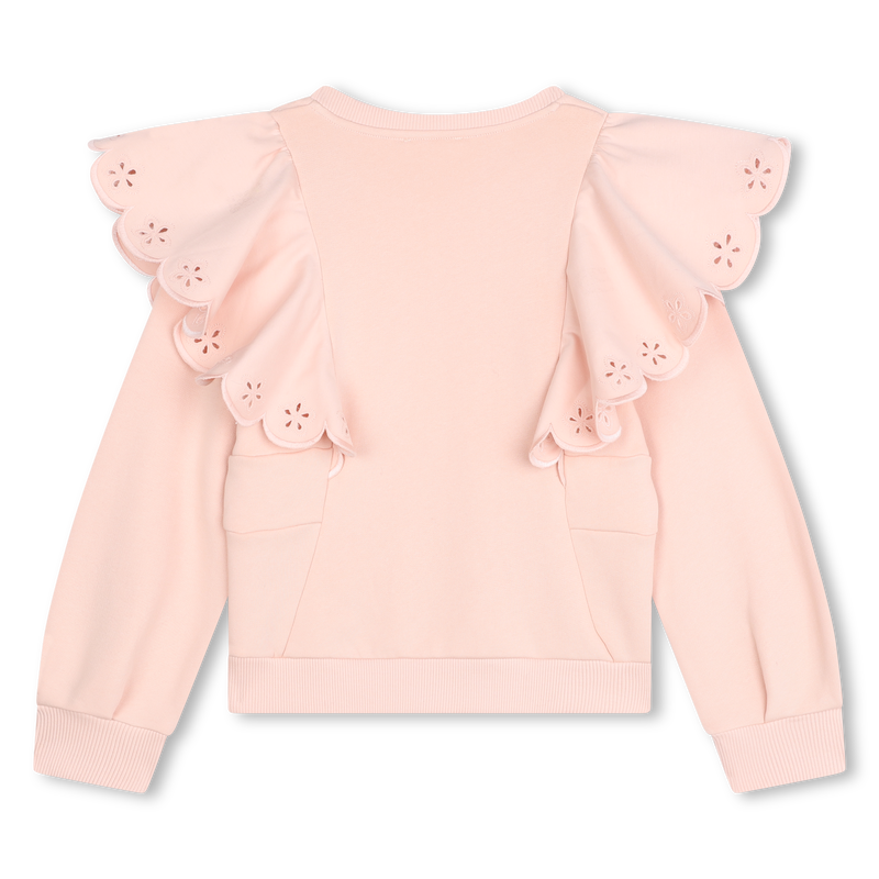 Sweatshirt moletão com folhos CHLOE 
                    GIRL